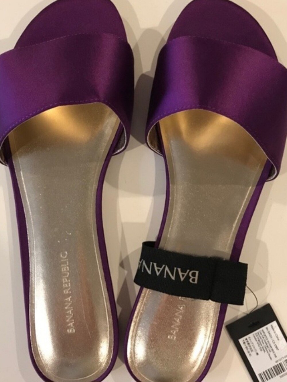 Banana Republic Purple Satin Slide Sandals - Picture 2 of 3